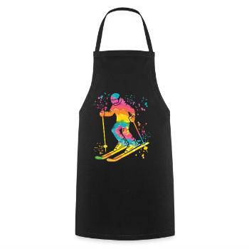 Alpine skiing Winter sports Nordic skiing - Cooking Apron - black - Front - AI Model Male 185 dark (185cm)