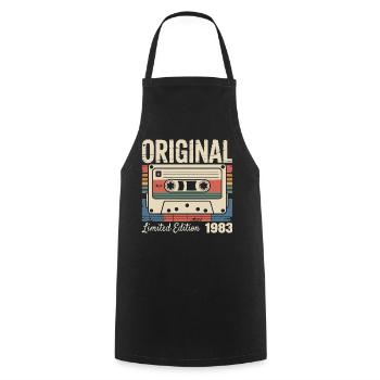 43rd Anniversary - Vintage Gift 1983 - Cooking Apron - black - Front - AI Model Male 185 dark (185cm)