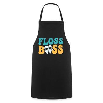 Floss Dental Assistant Dentist - Cooking Apron - black - Front - AI Model Male 185 dark (185cm)