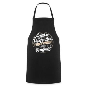 Vintage 1982 Born Retro Original 1982 - Cooking Apron - black - Front - AI Model Male 185 dark (185cm)
