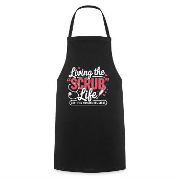 Living the Scrub Life - Cooking Apron - black - Front - AI Model Male 185 dark (185cm)