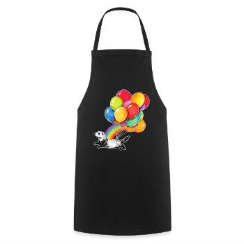 Ferret Balloons and Rainbow - Cooking Apron - black - Front - AI Model Male 185 dark (185cm)