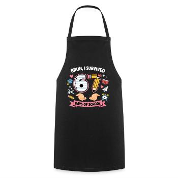 Bruh I survived 67 days of school - Cooking Apron - black - Front - AI Model Male 185 dark (185cm)