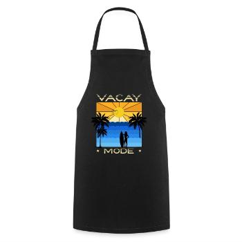 Lustiges Urlaubs & Surfer Design - Kochschürze - Schwarz - Vorne - AI Model Male 185 dark (185cm)