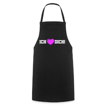 I love you heart - Cooking Apron - black - Front - AI Model Male 185 dark (185cm)