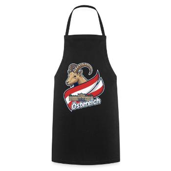 Bouquetin avec drapeau autrichien - Tablier de cuisine - noir - Devant - AI Model Male 185 dark (185cm)