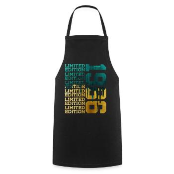 LIMITED EDITION 1986 40 YEARS 40TH BIRTHDAY - Cooking Apron - black - Front - AI Model Male 185 dark (185cm)