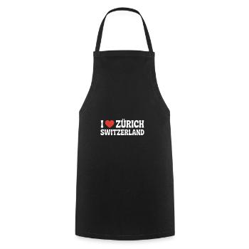 J’adore Zurich, la Suisse - Tablier de cuisine - noir - Devant - AI Model Male 185 dark (185cm)