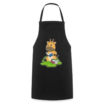 Livre des nerds de la girafe - Tablier de cuisine - noir - Devant - AI Model Male 185 dark (185cm)