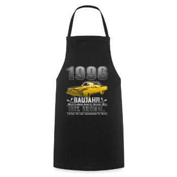 Limited edition 1996 - 30th Birthday Gift - Cooking Apron - black - Front - AI Model Male 185 dark (185cm)