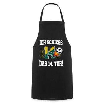 I Shoot 14th Goal Funny 14th Birthday Football - Cooking Apron - black - Front - AI Model Male 185 dark (185cm)