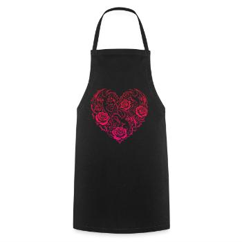 Heart Romantic Dragon Roses And Love - Cooking Apron - black - Front - AI Model Male 185 dark (185cm)