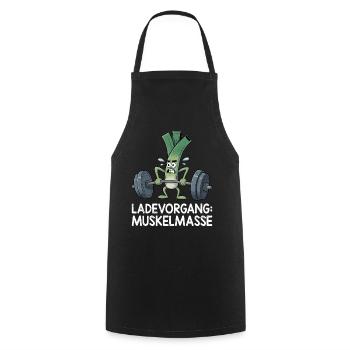 Gewichtheber LADEVORGANG MUSKELMASSE Lustig - Kochschürze - Schwarz - Vorne - AI Model Male 185 dark (185cm)