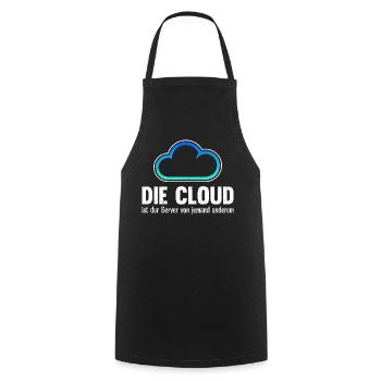 Coder DIE CLOUD IST DER SERVER VON JEMANDE ANDREN - Kochschürze - Schwarz - Vorne - AI Model Male 185 dark (185cm)