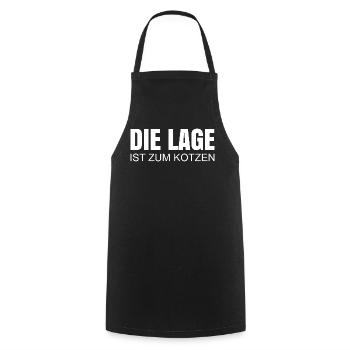 Die Lage ist zum kotzen - Kochschürze - Schwarz - Vorne - AI Model Male 185 dark (185cm)