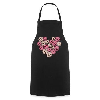 Pickleball Valentine's Day Heart Sports Gift - Cooking Apron - black - Front - AI Model Male 185 dark (185cm)