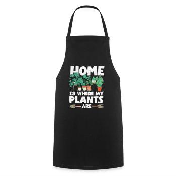 Maison où mes plantes sont amoureuses des plantes - Tablier de cuisine - noir - Devant - AI Model Male 185 dark (185cm)