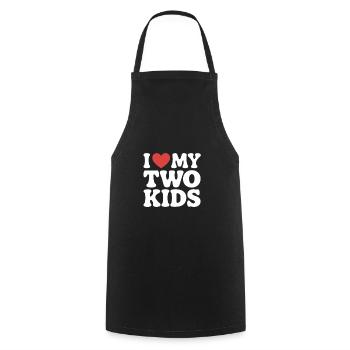 I Love my two kids - Cooking Apron - black - Front - AI Model Male 185 dark (185cm)