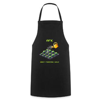 AFK avec le chou kale | Culture maraîchère et jardin - Tablier de cuisine - noir - Devant - AI Model Male 185 dark (185cm)