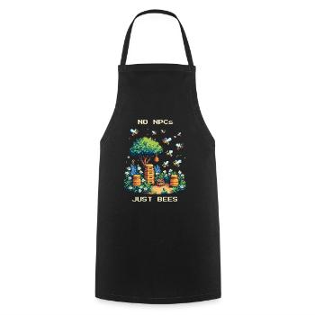 No NPCs, only bees | Beekeeping & Honey - Cooking Apron - black - Front - AI Model Male 185 dark (185cm)