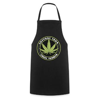 Support Your Local Farmer - Cannabis Hanf Outfit - Kochschürze - Schwarz - Vorne - AI Model Male 185 dark (185cm)