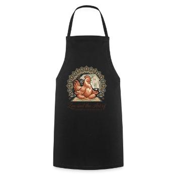 Zen et l’art du poulet d’entretien de poulailler - Tablier de cuisine - noir - Devant - AI Model Male 185 dark (185cm)