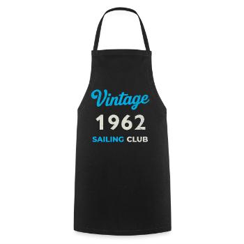 Vintage 1962 – Sailing Club Retro Birth Year - Cooking Apron - black - Front - AI Model Male 185 dark (185cm)