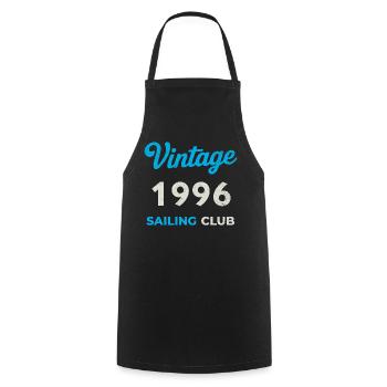 Vintage 1996 – Sailing Club Retro Geburtsjahr - Kochschürze - Schwarz - Vorne - AI Model Male 185 dark (185cm)