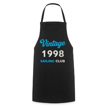 Vintage 1998 – Sailing Club Retro Birth Year - Cooking Apron - black - Front - AI Model Male 185 dark (185cm)