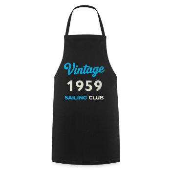 Vintage 1959 – Sailing Club Retro Birth Year - Cooking Apron - black - Front - AI Model Male 185 dark (185cm)