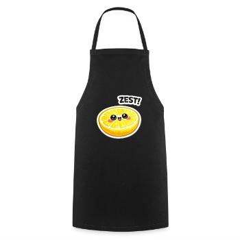 Autocollant zeste d’agrumes - Tablier de cuisine - noir - Devant - AI Model Male 185 dark (185cm)