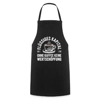 Liquid Capital - Funny Coffee Office Design - Cooking Apron - black - Front - AI Model Male 185 dark (185cm)