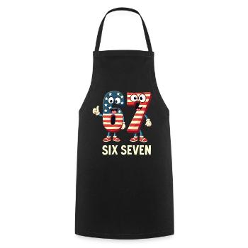 US Flag 67 Memes Six Seven - Cooking Apron - black - Front - AI Model Male 185 dark (185cm)