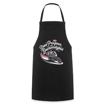 This Princess Loves Speed Motorcycle - Cooking Apron - black - Front - AI Model Male 185 dark (185cm)