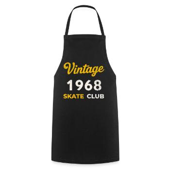 Vintage 1968 Skate Club Retro Geburtsjahr Geschenk - Kochschürze - Schwarz - Vorne - AI Model Male 185 dark (185cm)