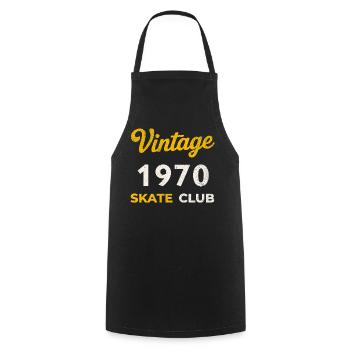 Vintage 1970's Skate Club Retro Birth Year Gift - Cooking Apron - black - Front - AI Model Male 185 dark (185cm)