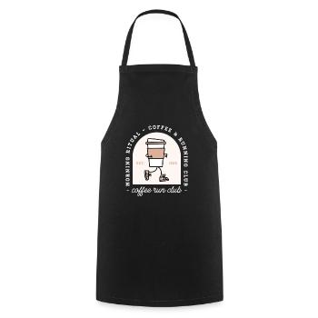 Funny coffee and running lovers run club - Cooking Apron - black - Front - AI Model Male 185 dark (185cm)