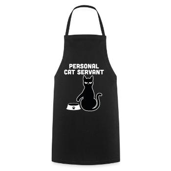 Personal Cat Servant - Cooking Apron - black - Front - AI Model Male 185 dark (185cm)