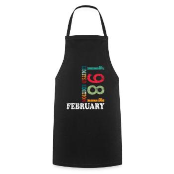 45th Birthday February 1981 Vintage Vintage - Cooking Apron - black - Front - AI Model Male 185 dark (185cm)