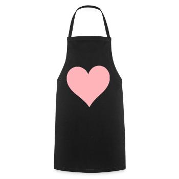 Valentinstag Pink Heart, Valentinstag - Kochschürze - Schwarz - Vorne - AI Model Male 185 dark (185cm)