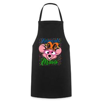 Karnevals Maus | Big Face Kostüm Verkleidung - Kochschürze - Schwarz - Vorne - AI Model Male 185 dark (185cm)