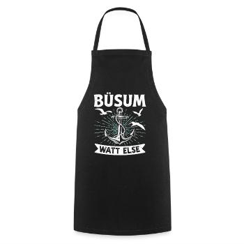 Vacances à la mer du Nord BÜSUM WATT AUTREMENT DRÔLE - Tablier de cuisine - noir - Devant - AI Model Male 185 dark (185cm)