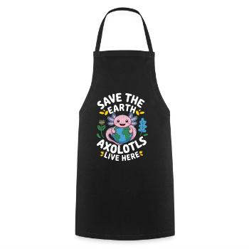 Axolotl Save The Earth - Cooking Apron - black - Front - AI Model Male 185 dark (185cm)
