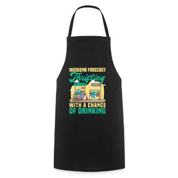 Thrift Shopper Weekend Forecast Thrift Store - Cooking Apron - black - Front - AI Model Male 185 dark (185cm)