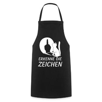 Zeichen Erkennen Katzenblick - Kochschürze - Schwarz - Vorne - AI Model Male 185 dark (185cm)