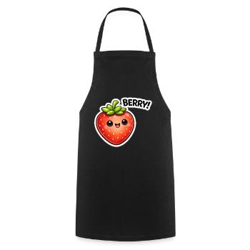 Berry Sticker Kawaii Stil - Kochschürze - Schwarz - Vorne - AI Model Male 185 dark (185cm)