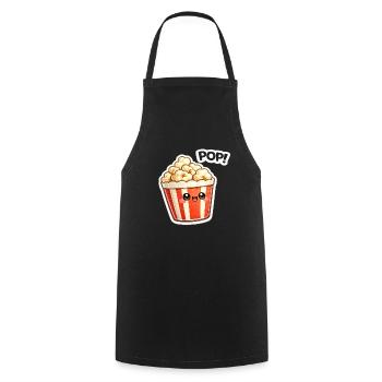 Kawaii Popcorn Lächel-Design - Kochschürze - Schwarz - Vorne - AI Model Male 185 dark (185cm)