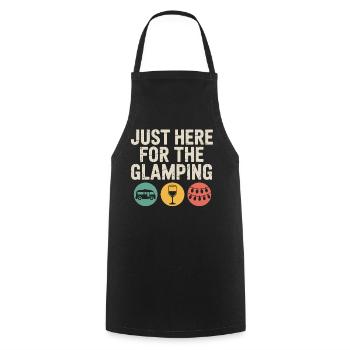 Just Here for the Glamping - Cooking Apron - black - Front - AI Model Male 185 dark (185cm)