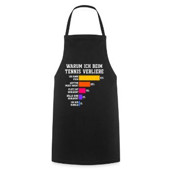 Pourquoi je perds au tennis Tennis - Tablier de cuisine - noir - Devant - AI Model Male 185 dark (185cm)