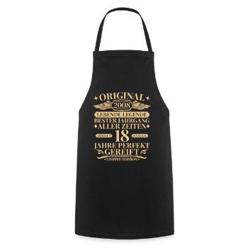 Vintage 2008 Year Legend 18th Birthday - Cooking Apron - black - Front - AI Model Male 185 dark (185cm)